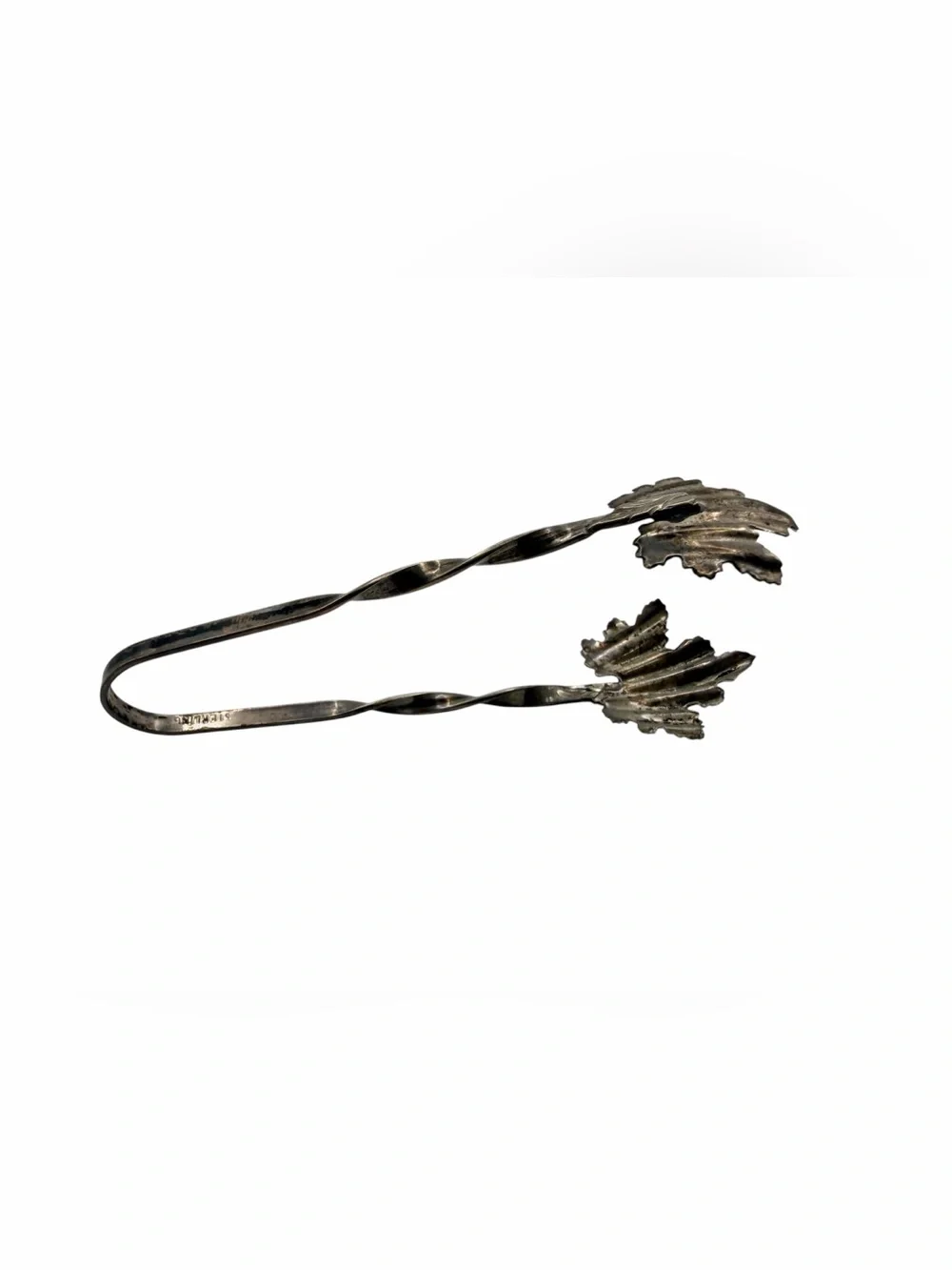 Vintage Sterling Silver Maple Leaf Sugar Tongs